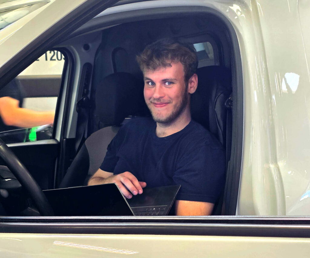 August Birch Ømand - lærling hos K.E. Automobiler i Svendborg